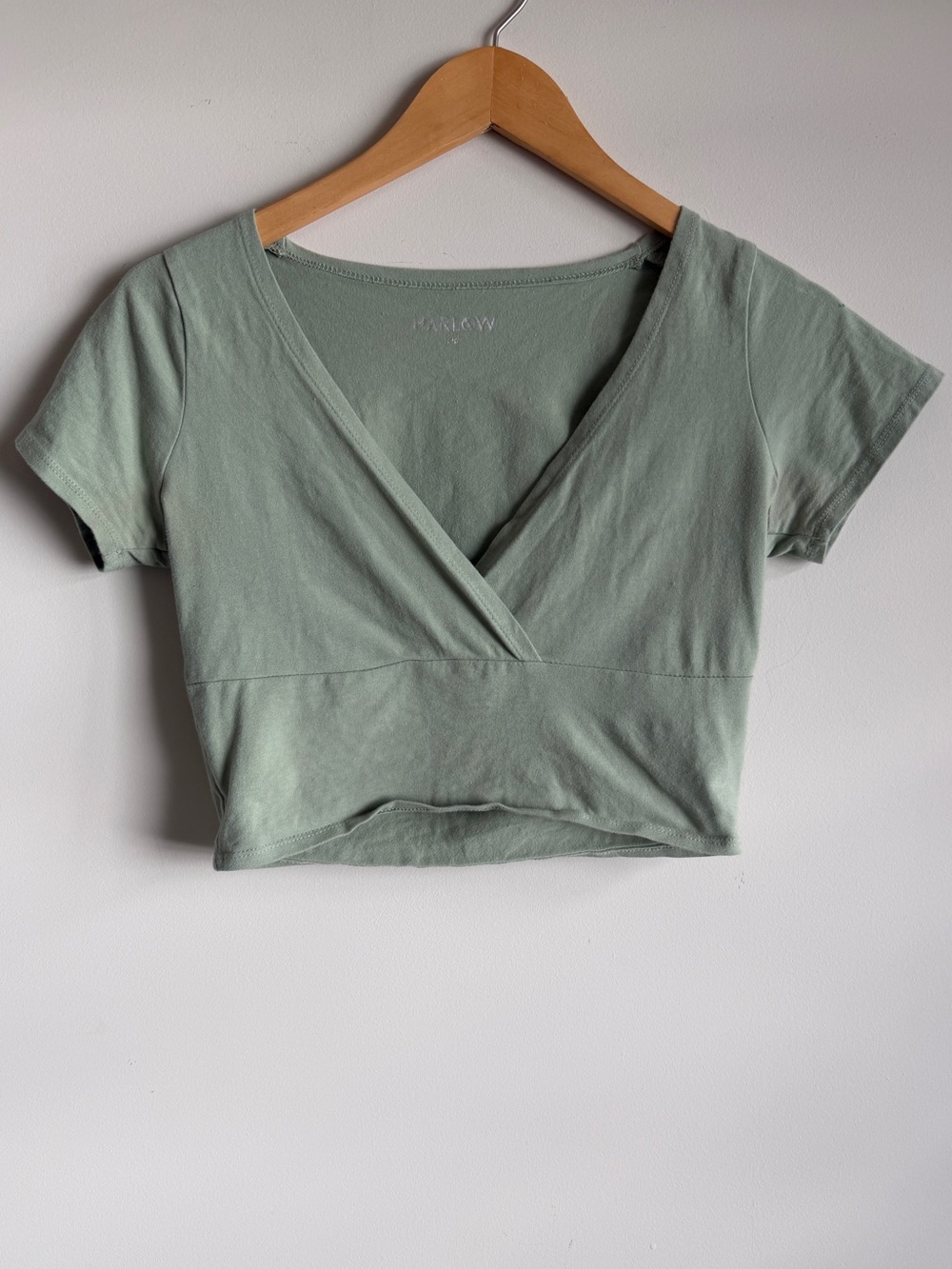 Harlow Sage Wrap Crop Top